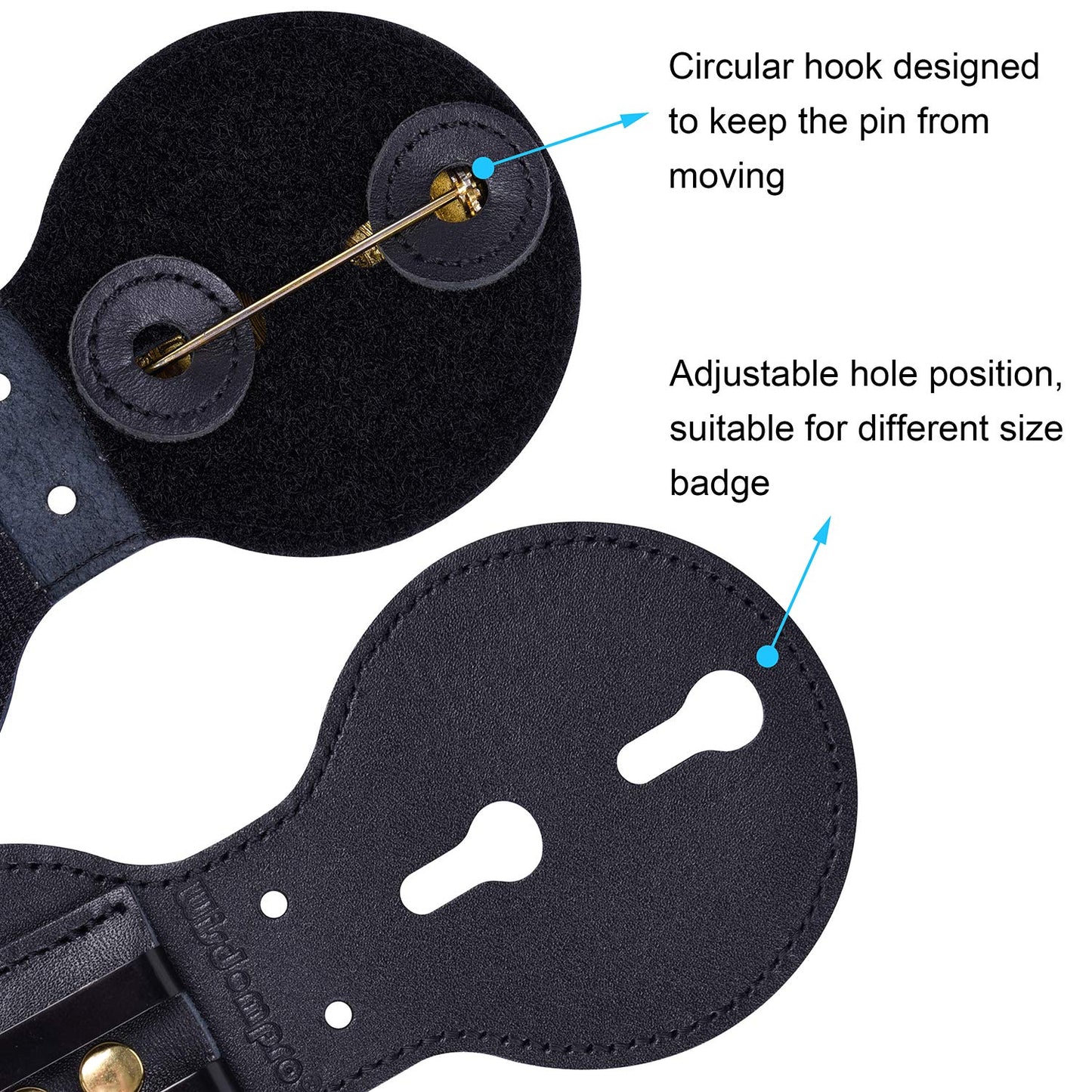 Leather Badge Holder with Stainless Bead Chain