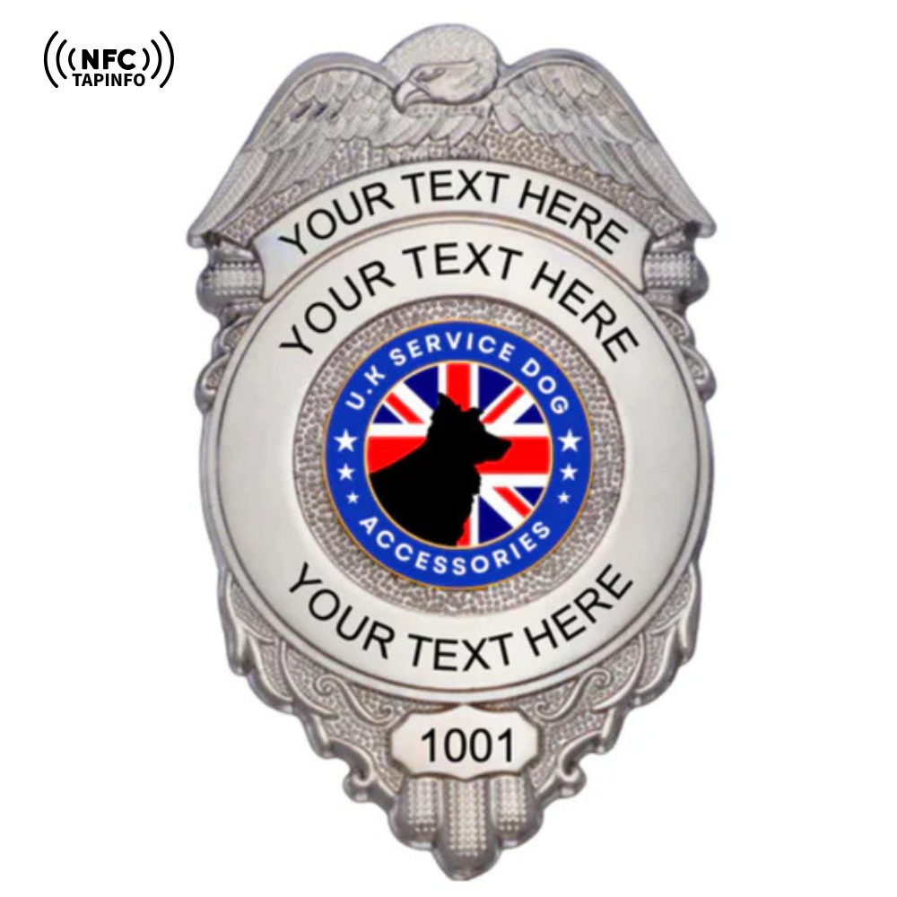 Service Dog Badge V-16 silver