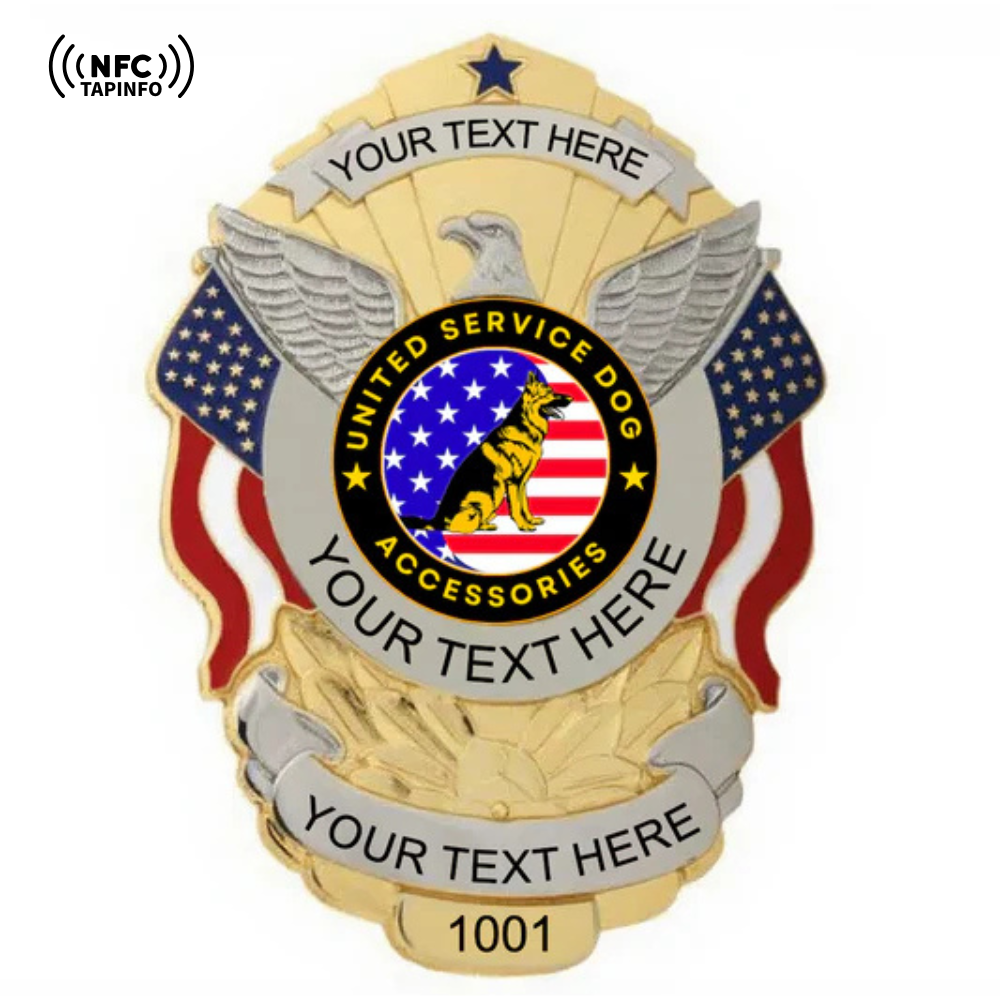 Service Dog Badge V-23 Gold