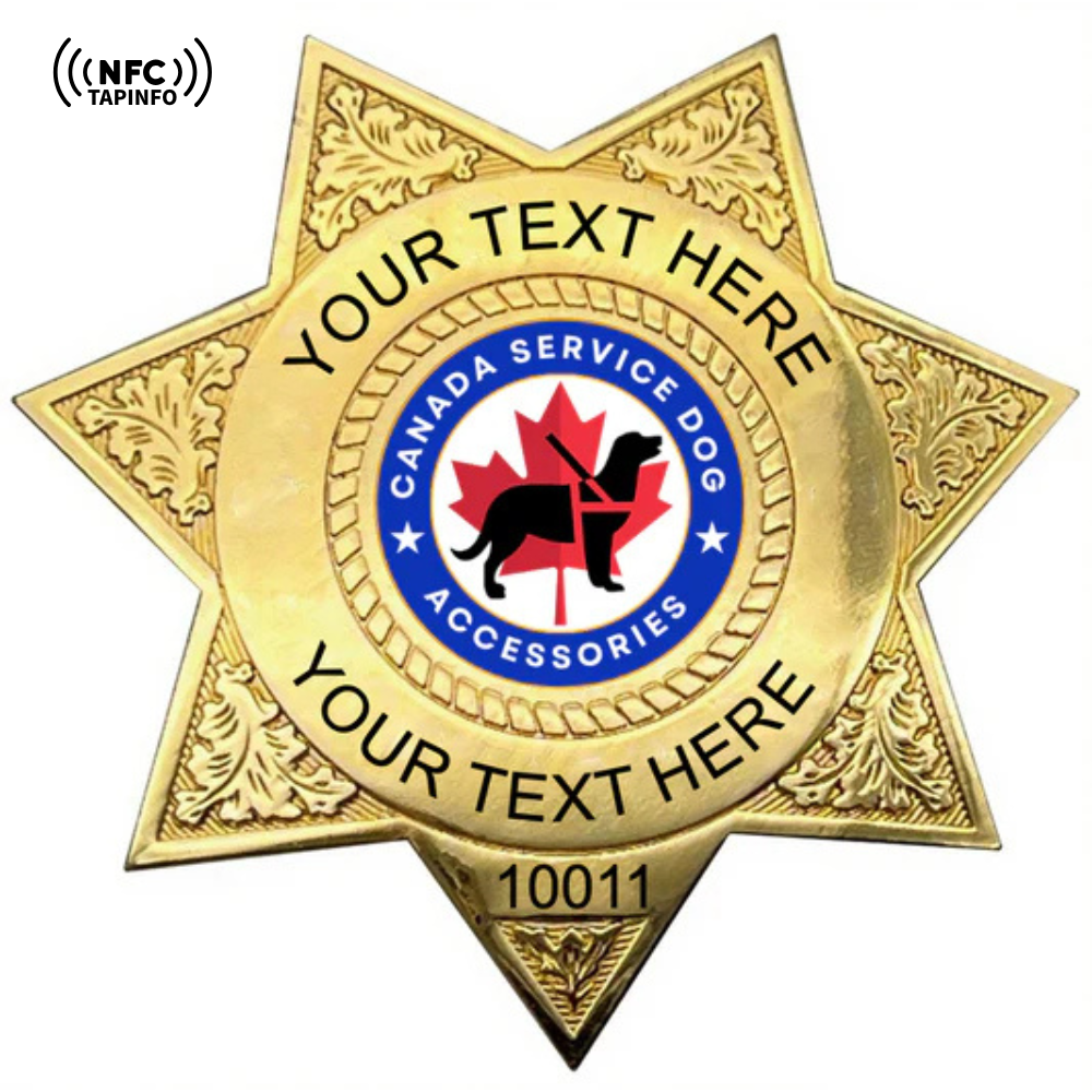 Service Dog Badge V-24 Gold
