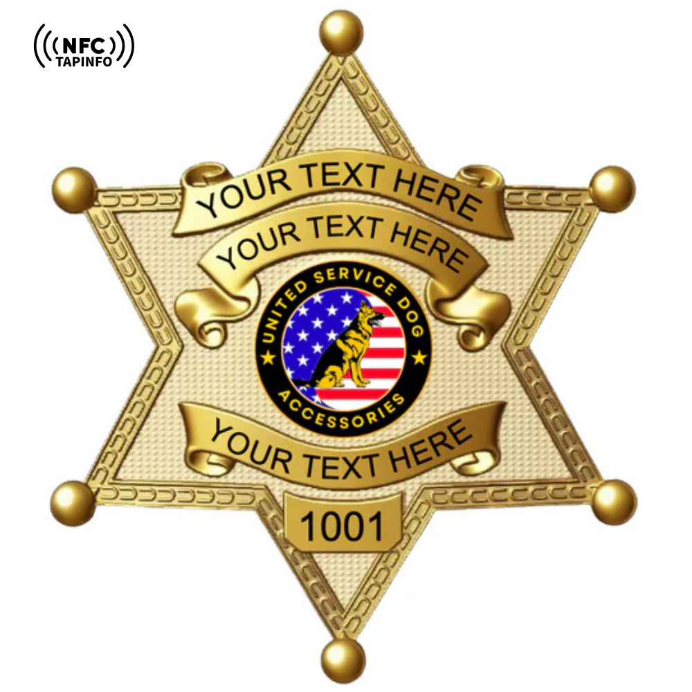 Service Dog Badge V-27-Gold