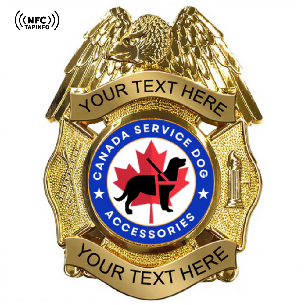 Service Dog Badge V-28 Gold