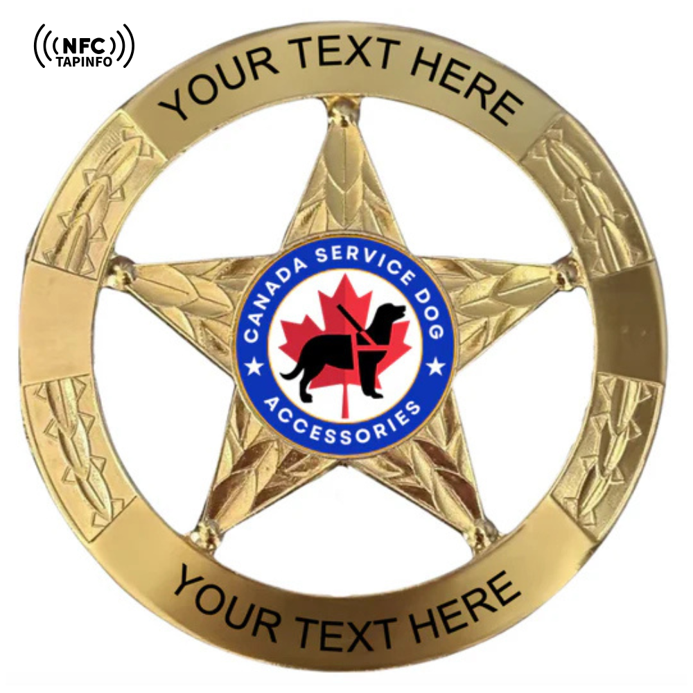 Service Dog Badge V-29-Gold