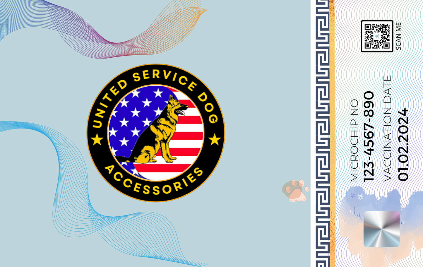 Virginia-Pet ID Card with QR Code for Personalized Pet Info