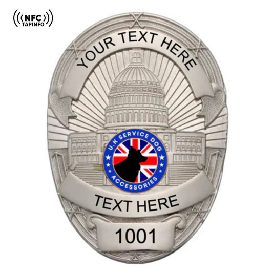Service Dog Badge V-04-Silver