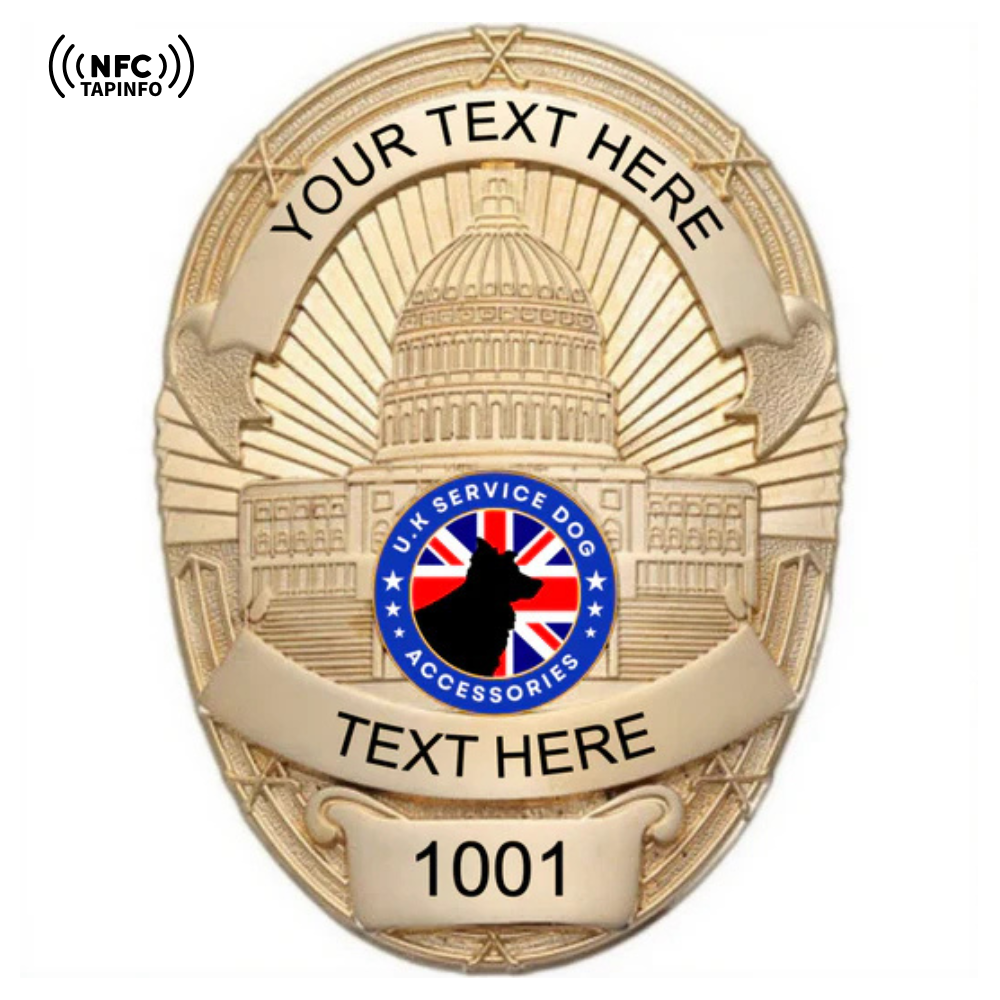 Service Dog Badge V-05-Gold