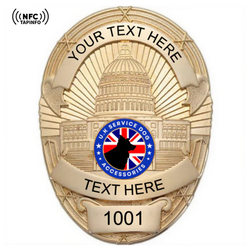 Service Dog Badge V-05-Gold