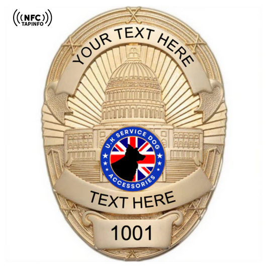 Service Dog Badge V-05-Gold