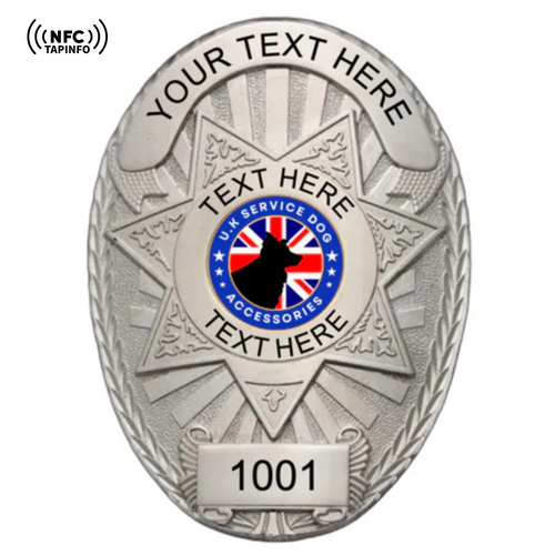 Service Dog Badge V-10 Silver