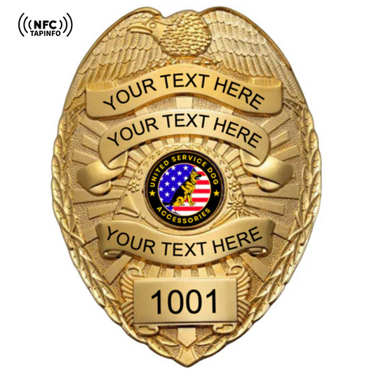 Service Dog Badge V-11 Gold