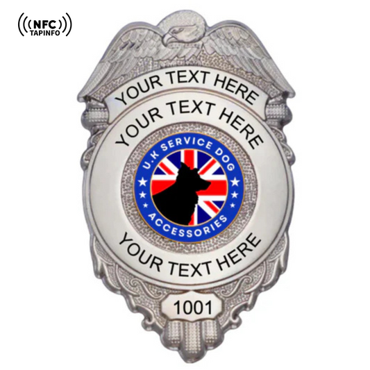 Service Dog Badge V-16 silver