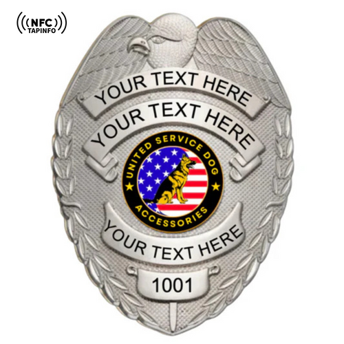 Service Dog Badge V-21-Silver