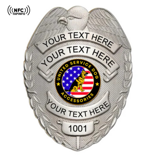 Service Dog Badge V-21-Silver