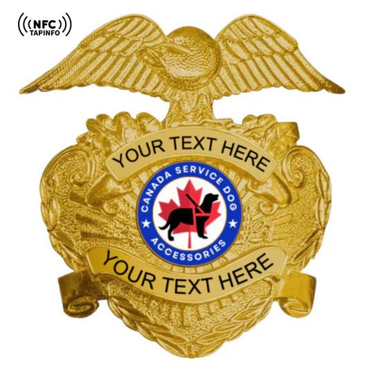 Service Dog Badge V-22 Gold