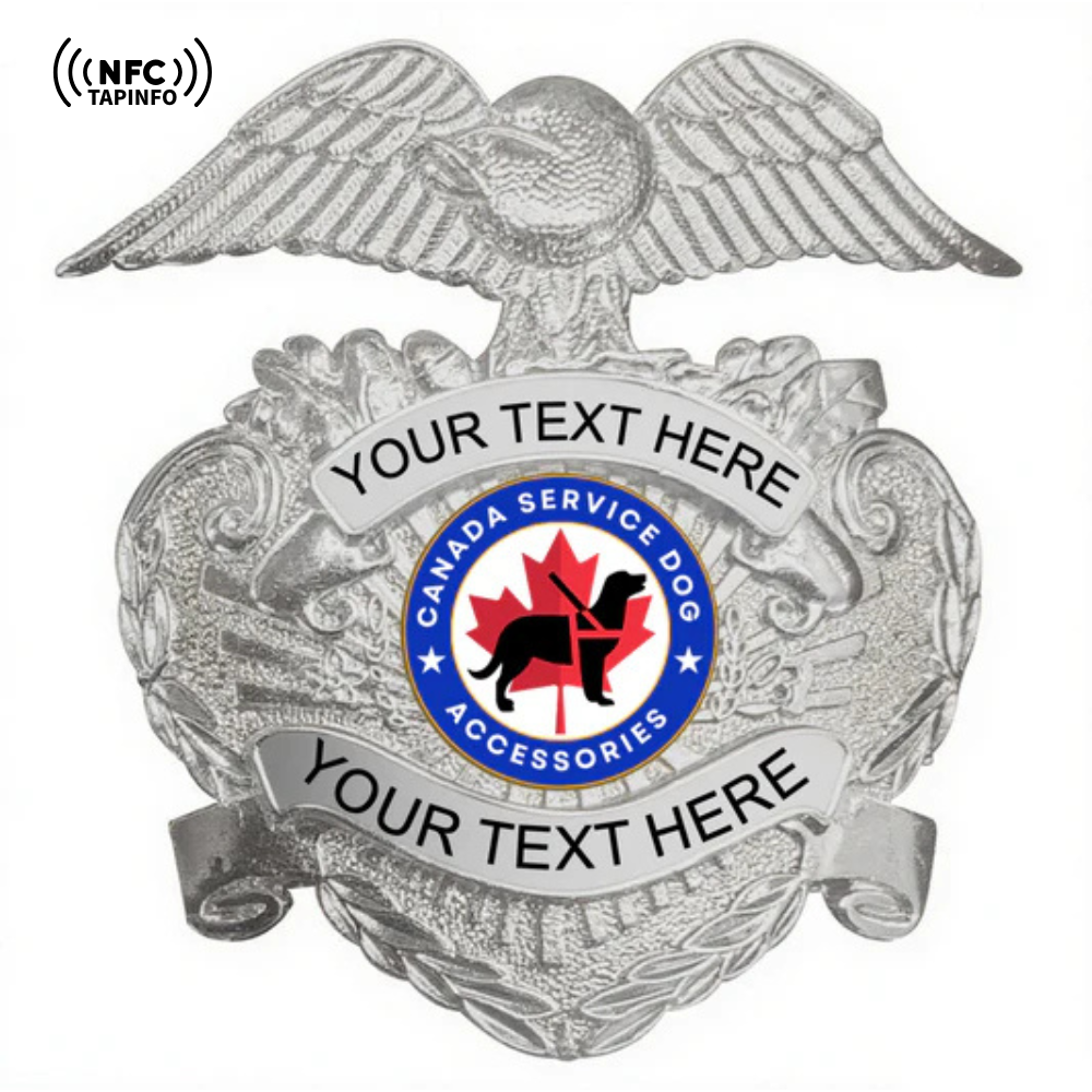 Service Dog Badge V-22 Silver