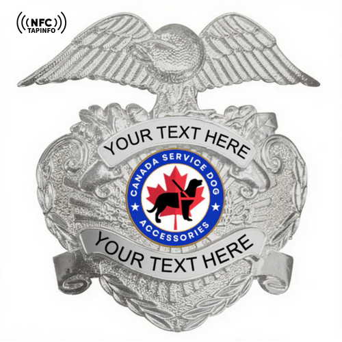 Service Dog Badge V-22 Silver