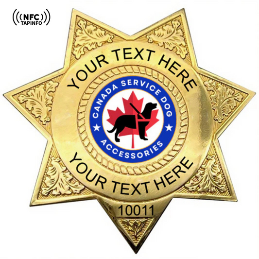Service Dog Badge V-24 Gold