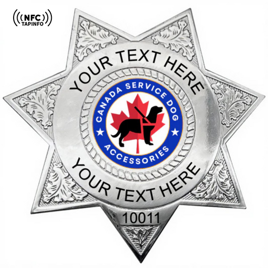 Service Dog Badge V-24 Silver