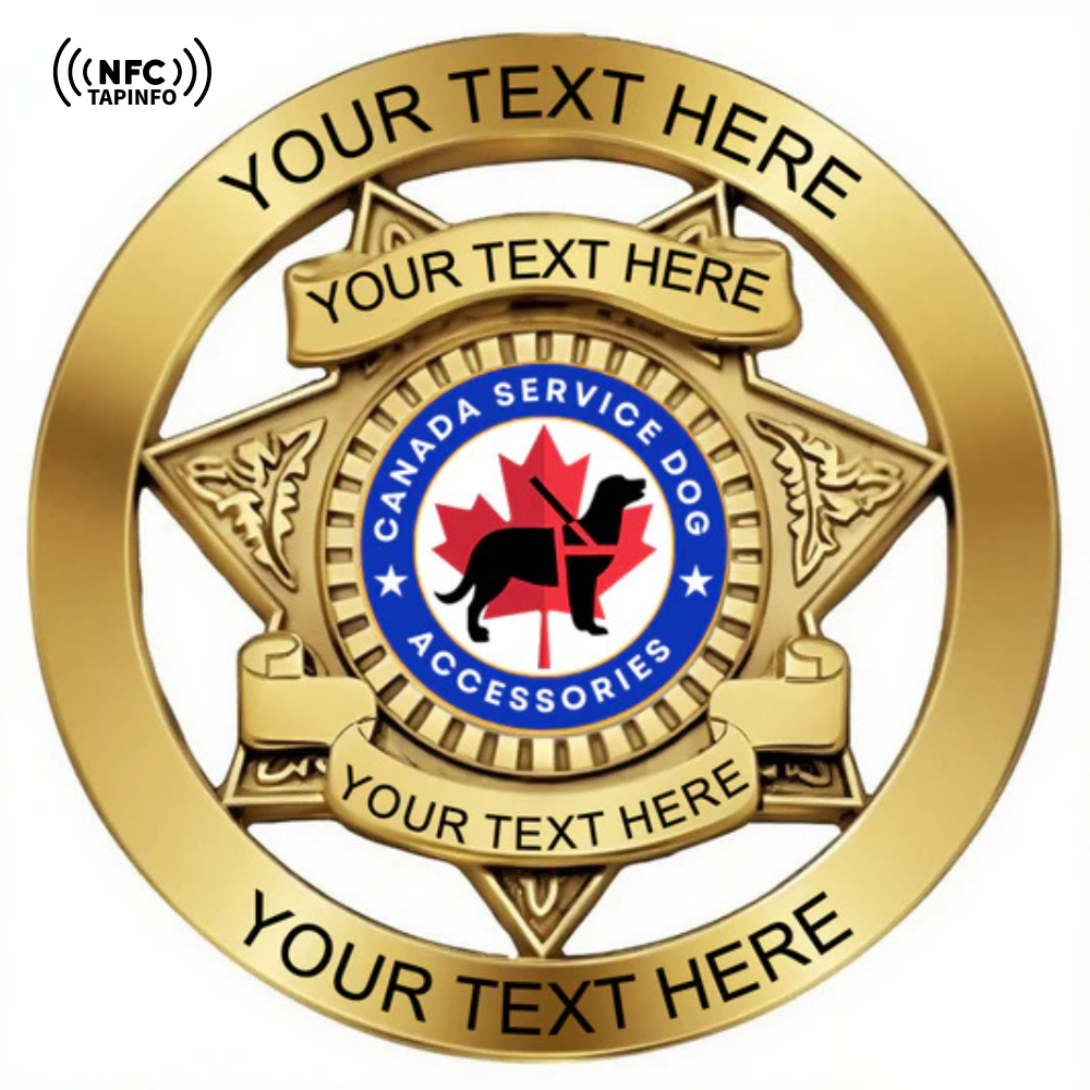 Service Dog Badge V-26-Gold