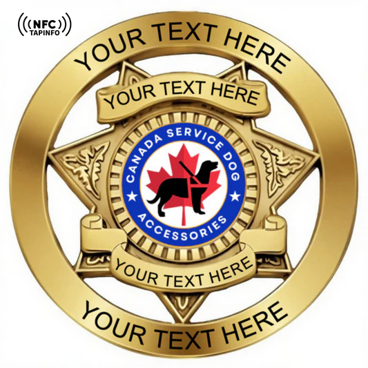 Service Dog Badge V-26-Gold