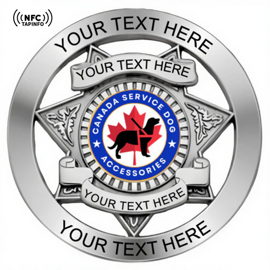 Service Dog Badge V-26-Silver