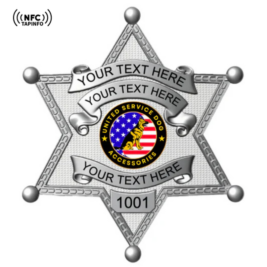 Service Dog Badge V-27-Silver