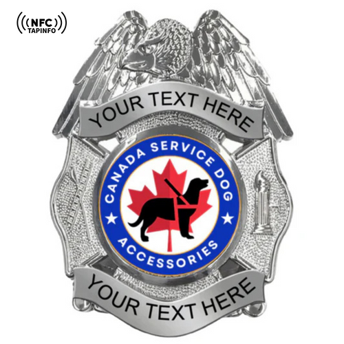 Service Dog Badge V-28 Silver