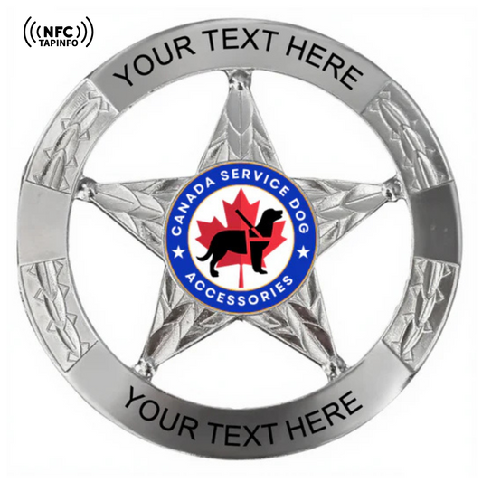 Service Dog Badge V-29-Silver