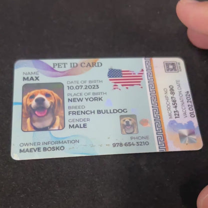Virginia-Pet ID Card with QR Code for Personalized Pet Info
